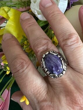 Carolyn Pollack Sterling Silver Charoite Ring
